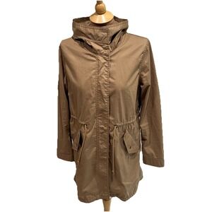 Uniqlo Women's Khaki Parka Anorak Hooded Jacket Size Medium Closet‎ Staple